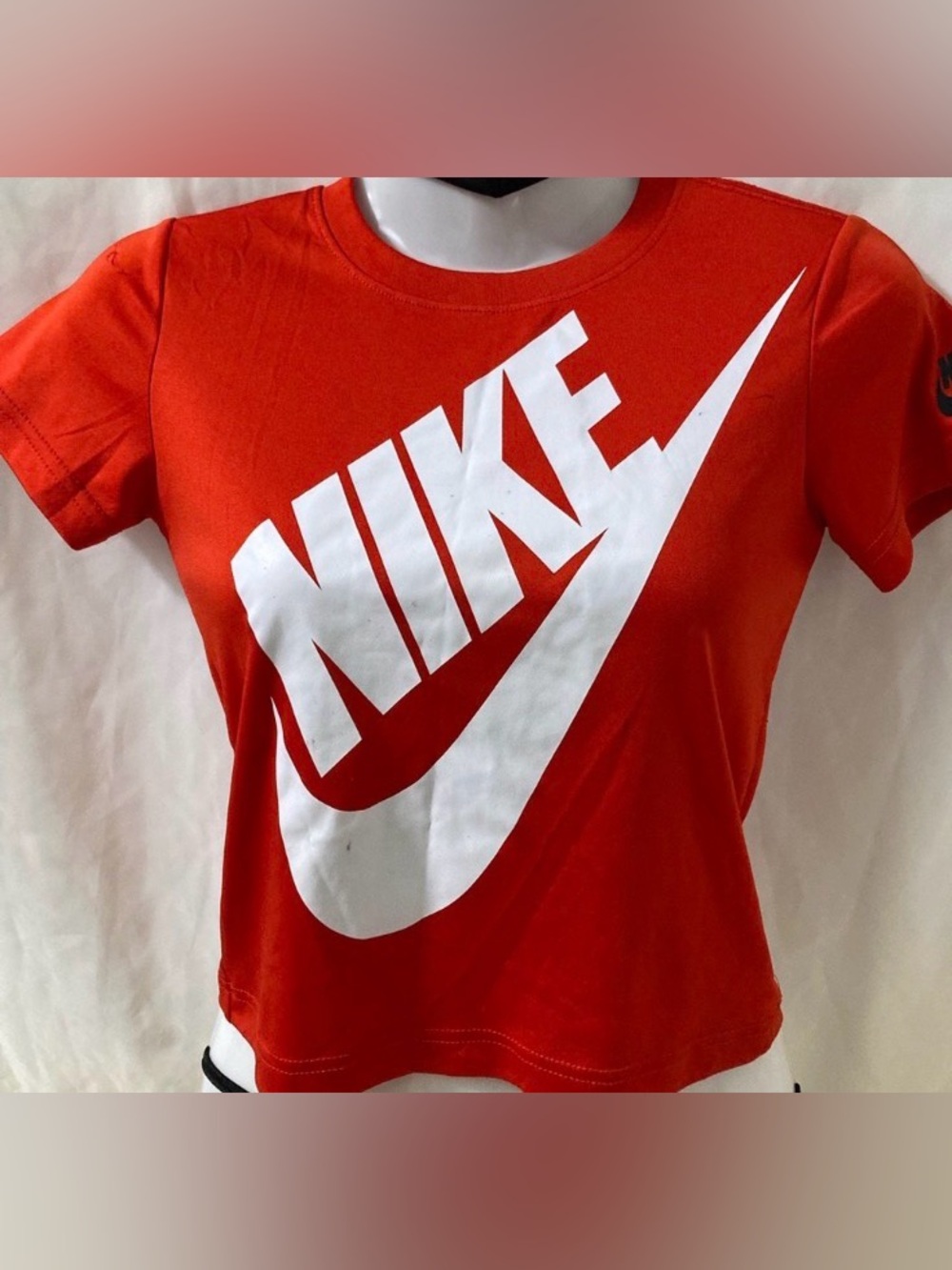 Nike Red Oversized Logo Crop T-Shirt Kids 5–6Y / Women’s XXS